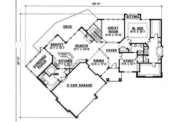 Ranch Floor Plan - Main Floor Plan #67-849