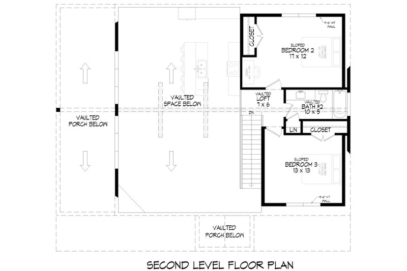 House Design - Floor Plan - Upper Floor for Cabin House Plan #932-1046 - 3 bed, 2.5 bath