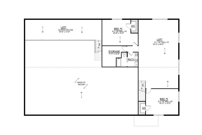 House Plan Design - Floor Plan - Upper Floor for Barndominium House Plan #1064-356 - 3 bed, 2.5 bath