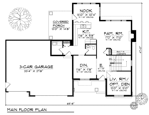 Traditional Floor Plan - Main Floor Plan #70-673