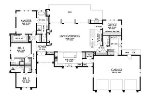 Floor Plan - Main Floor for Modern House Plan #48-926 - 4 bed, 4.5 bath