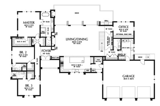 Floor Plan - Main Floor for Modern House Plan #48-926 - 4 bed, 4.5 bath