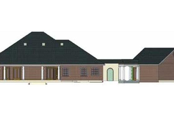 Exterior - Rear Elevation for European House Plan #44-124 - 4 bed, 2 bath