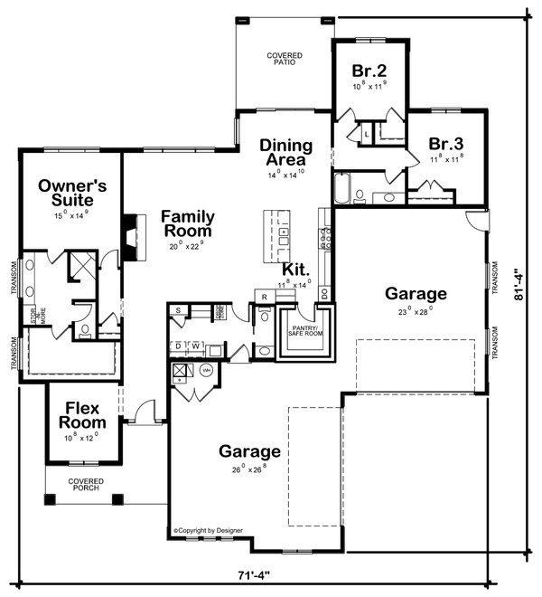 Craftsman Floor Plan - Main Floor Plan #20-2531