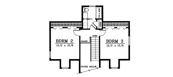 House Blueprint - Colonial Floor Plan - Upper Floor Plan #98-207