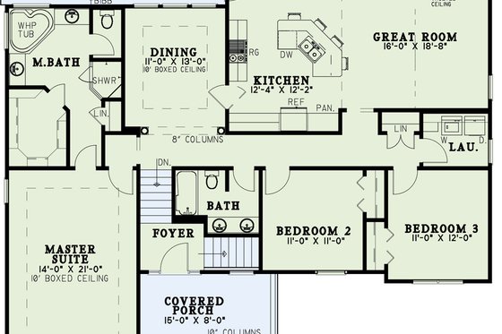 Exterior - Front Elevation 4 for Traditional House Plan #17-303 - 3 bed, 2 bath