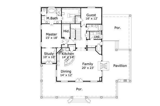 Floor Plan - Main Floor for Traditional House Plan #411-730 - 4 bed, 4 bath