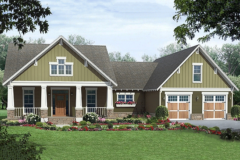Dream House Plan - Craftsman style home, elevation