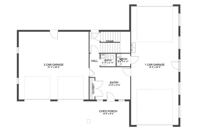 Dream House Plan - Floor Plan - Main Floor for Barndominium House Plan #1060-285 - 2 bed, 2.5 bath