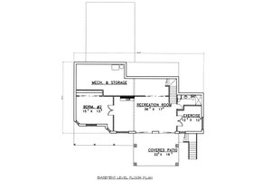 Floor Plan - Lower Floor for Ranch House Plan #117-567 - 2 bed, 2.5 bath