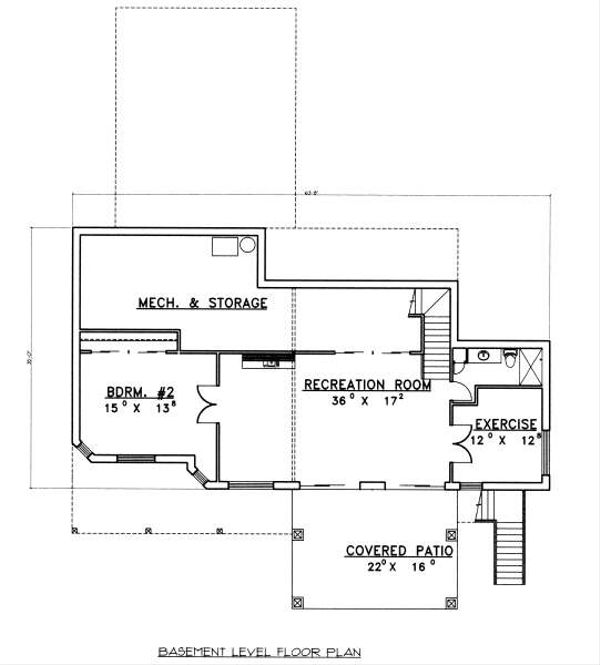 Ranch Floor Plan - Lower Floor Plan #117-567