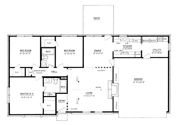 Ranch Floor Plan - Main Floor Plan #36-363