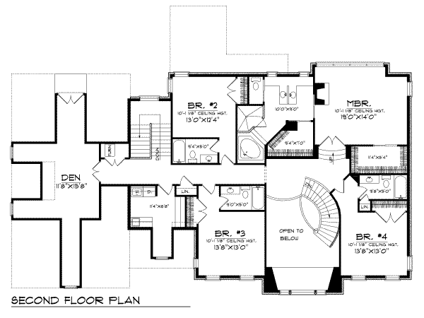 Dream House Plan - Southern Floor Plan - Upper Floor Plan #70-552