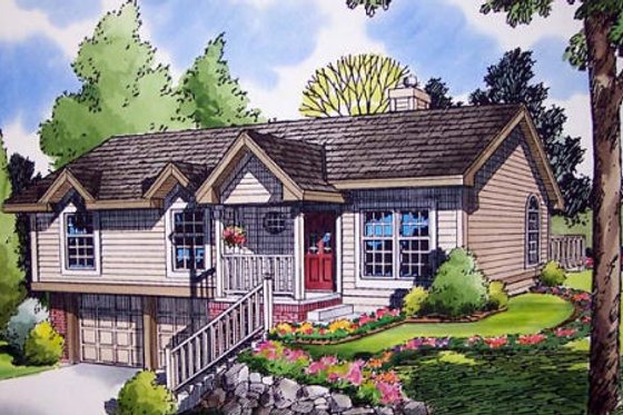 Exterior - Front Elevation for Traditional House Plan #312-313 - 3 bed, 1.5 bath