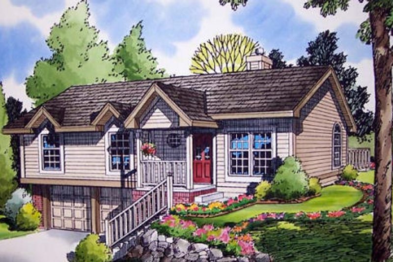 Exterior - Front Elevation 2 for Traditional House Plan #312-313 - 3 bed, 1.5 bath