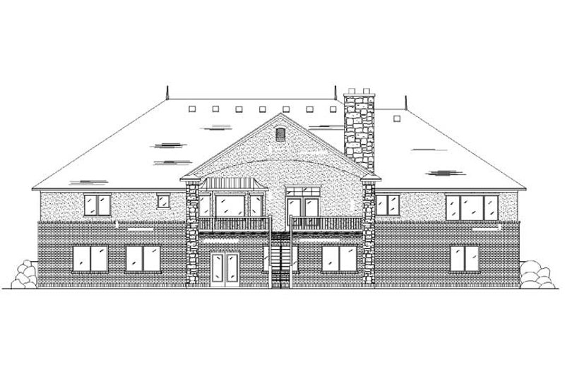 Dream House Plan - Exterior - Rear Elevation for European House Plan #5-456 - 3 bed, 3.5 bath