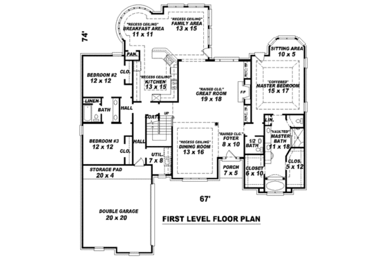 Floor Plan - Main Floor for European House Plan #81-1310 - 3 bed, 2.5 bath