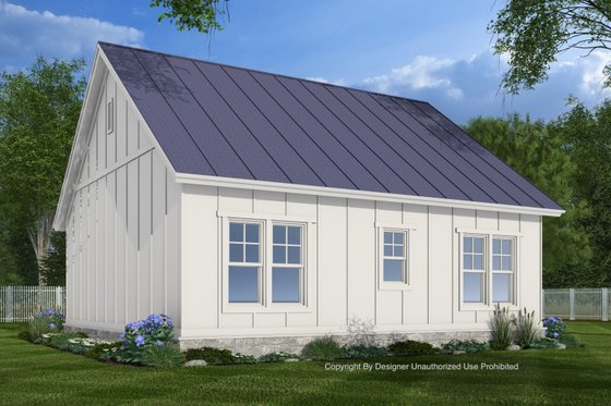 Exterior - Rear Elevation for Bungalow House Plan #51-1438 - 2 bed, 1 bath