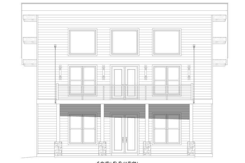 House Plan Design - Exterior - Rear Elevation for Modern House Plan #932-739 - 2 bed, 2.5 bath