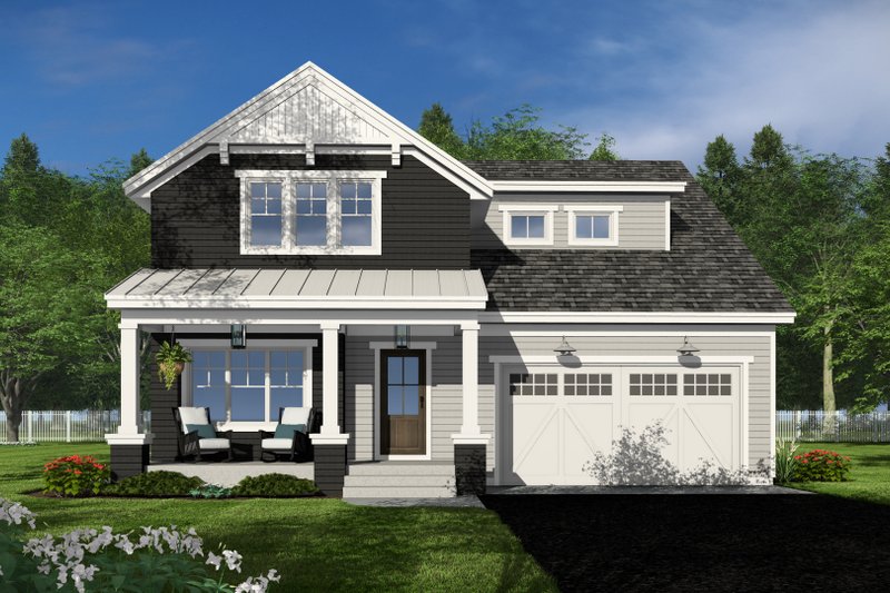 House Blueprint - Craftsman Exterior - Front Elevation Plan #51-1356