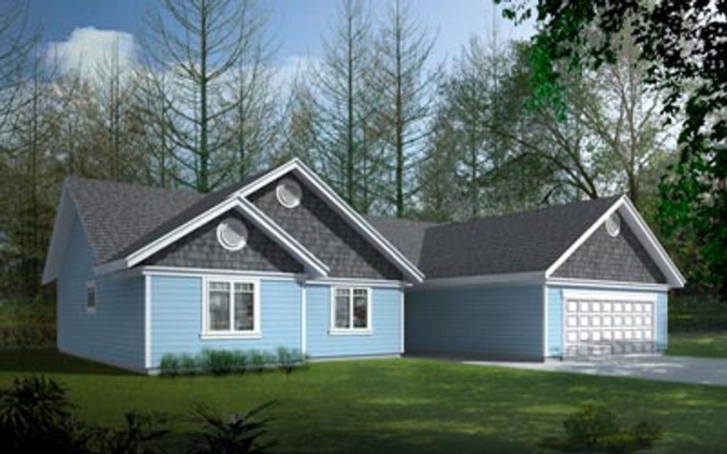 Bungalow Style House Plan - 3 Beds 2 Baths 1437 Sq/Ft Plan #100-422