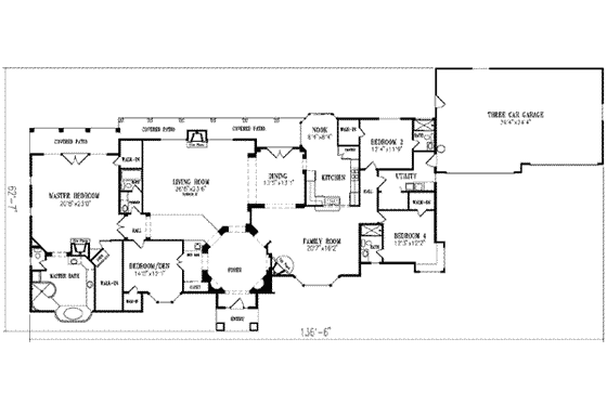Floor Plan - Main Floor for Mediterranean House Plan #1-870 - 4 bed, 4 bath