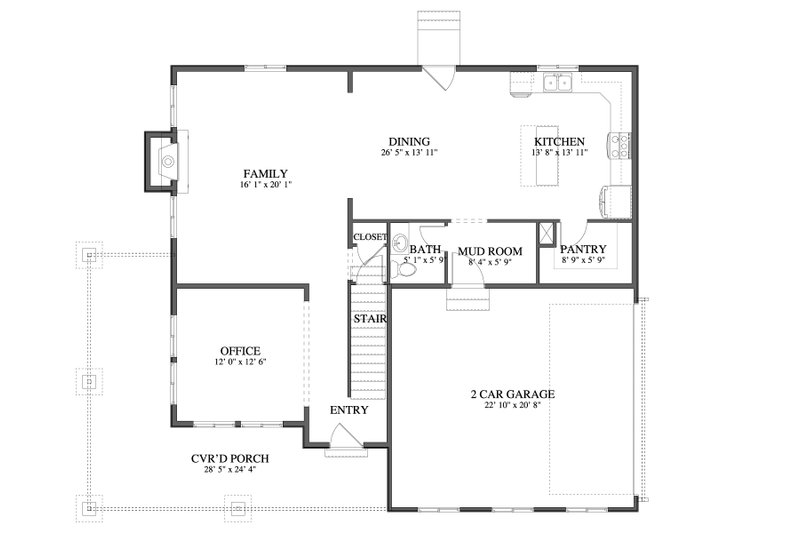 House Plan Design - Floor Plan - Main Floor for Farmhouse House Plan #1060-250 - 3 bed, 2.5 bath