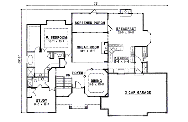 Traditional Floor Plan - Main Floor Plan #67-787