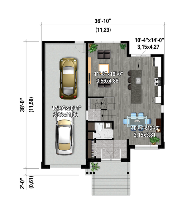 Home Plan - Contemporary Floor Plan - Main Floor Plan #25-4981