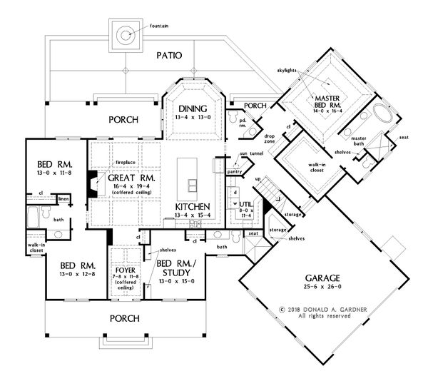 House Plan Design - Farmhouse Floor Plan - Main Floor Plan #929-1054