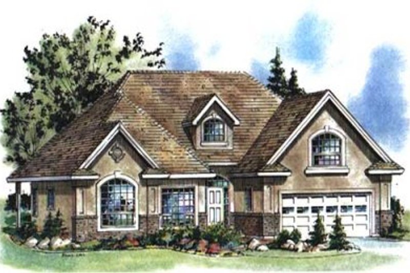 Architectural House Design - European Exterior - Front Elevation Plan #18-9534