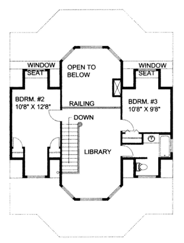 Victorian Floor Plan - Upper Floor Plan #117-701