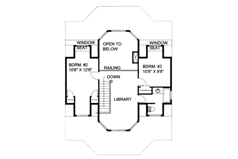 Dream House Plan - Floor Plan - Upper Floor for Victorian House Plan #117-701 - 4 bed, 3 bath