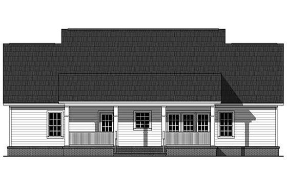 Exterior - Rear Elevation for Country House Plan #21-354 - 3 bed, 2.5 bath