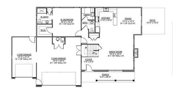 Country Floor Plan - Main Floor Plan #1064-73