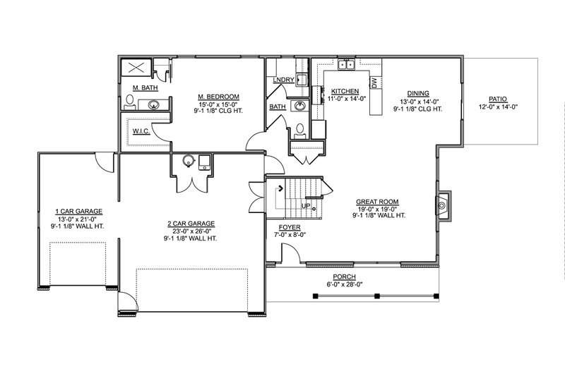 Dream House Plan - Floor Plan - Main Floor for Country House Plan #1064-73 - 3 bed, 2.5 bath