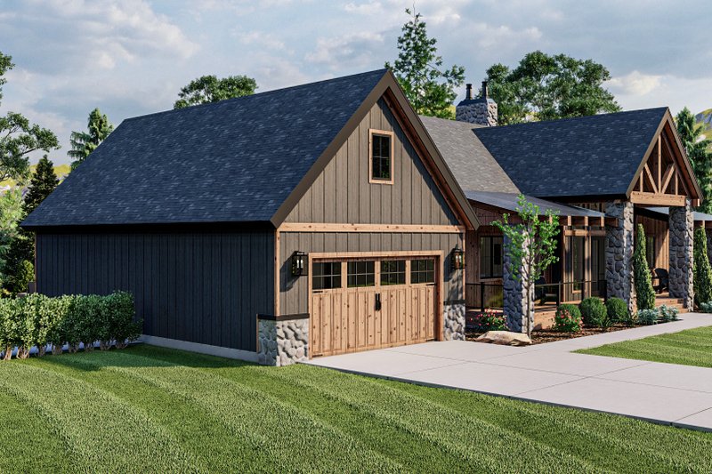 House Design - Exterior - Other Elevation for Cabin House Plan #455-257 - 2 bed, 2 bath