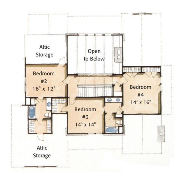 House Plan Design - Farmhouse Floor Plan - Upper Floor Plan #429-35