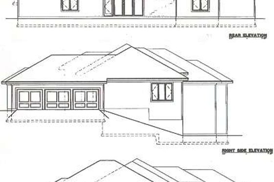 Exterior - Rear Elevation for Traditional House Plan #67-791 - 3 bed, 2 bath