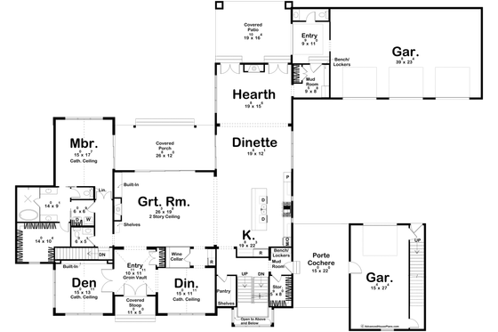 Floor Plan - Main Floor for Modern House Plan #455-575 - 5 bed, 5 bath