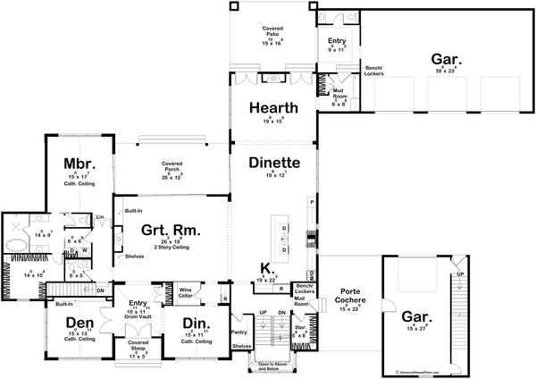 Modern Floor Plan - Main Floor Plan #455-575