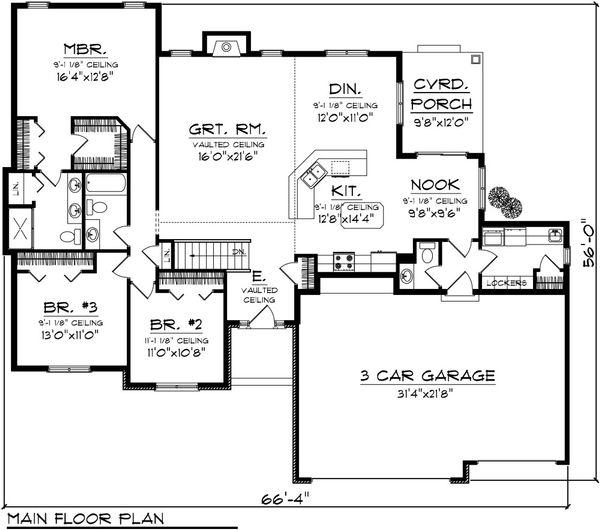 Dream House Plan - Traditional Floor Plan - Main Floor Plan #70-1082