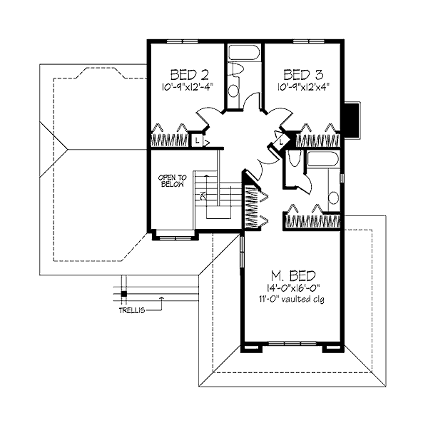 European Floor Plan - Upper Floor Plan #320-478