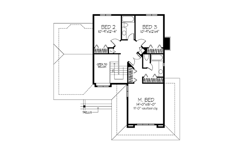 Home Plan - Floor Plan - Upper Floor for European House Plan #320-478 - 3 bed, 2.5 bath