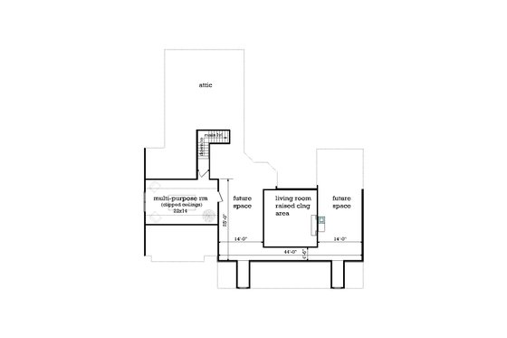 Floor Plan - Upper Floor for Farmhouse House Plan #45-594 - 3 bed, 2 bath