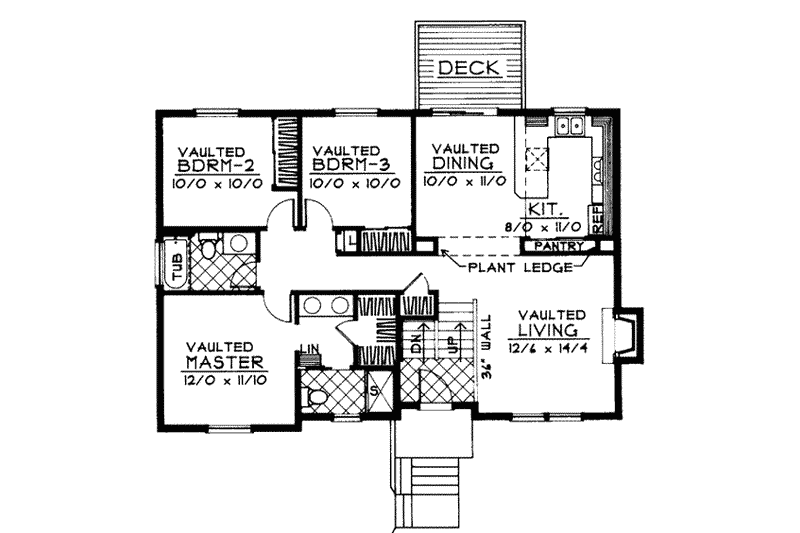 Home Plan - Floor Plan - Main Floor for Traditional House Plan #92-501 - 3 bed, 2 bath