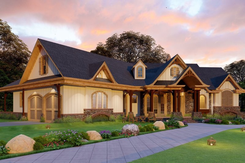 House Design - Ranch Exterior - Front Elevation Plan #54-467