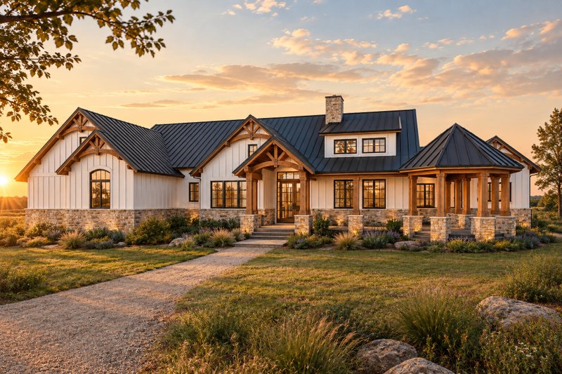 Dream House Plan - Exterior - Front Elevation 2 for Country House Plan #80-231 - 4 bed, 2.5 bath