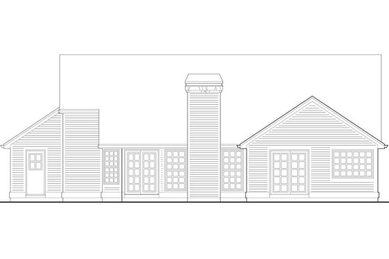 Exterior - Rear Elevation for Ranch House Plan #48-589 - 3 bed, 2 bath