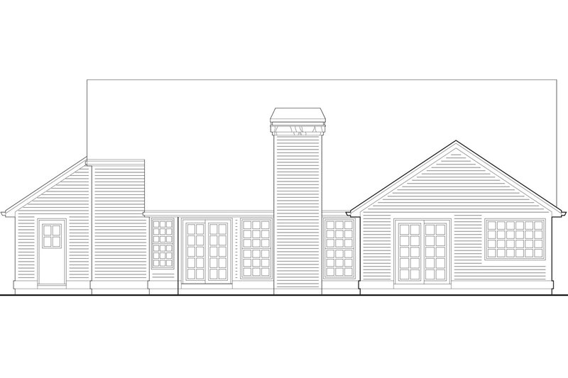 House Blueprint - Exterior - Rear Elevation for Ranch House Plan #48-589 - 3 bed, 2 bath